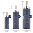 tamaños de botella reutilizable de vidrio flaska con funda de neopreno diseño vaquera