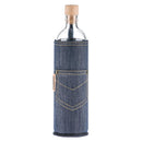 botella reutilizable de vidrio flaska con funda de neopreno diseño vaquera
