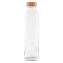 botella de agua de cristal flaska de rosca sin funda con tapon de madera