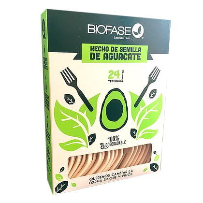 Cajita x 24 Cubiertos Desechables Biodegradables hechos a base de Hueso de Aguacate - Amoreco