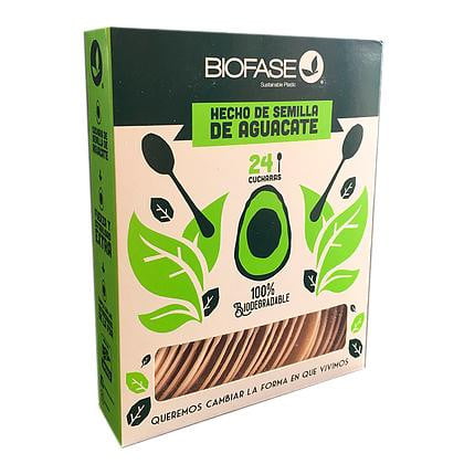 Cajita x 24 Cubiertos Desechables Biodegradables hechos a base de Hueso de Aguacate - Amoreco