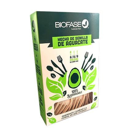 Cajita x 24 Cubiertos Desechables Biodegradables hechos a base de Hueso de Aguacate - Amoreco