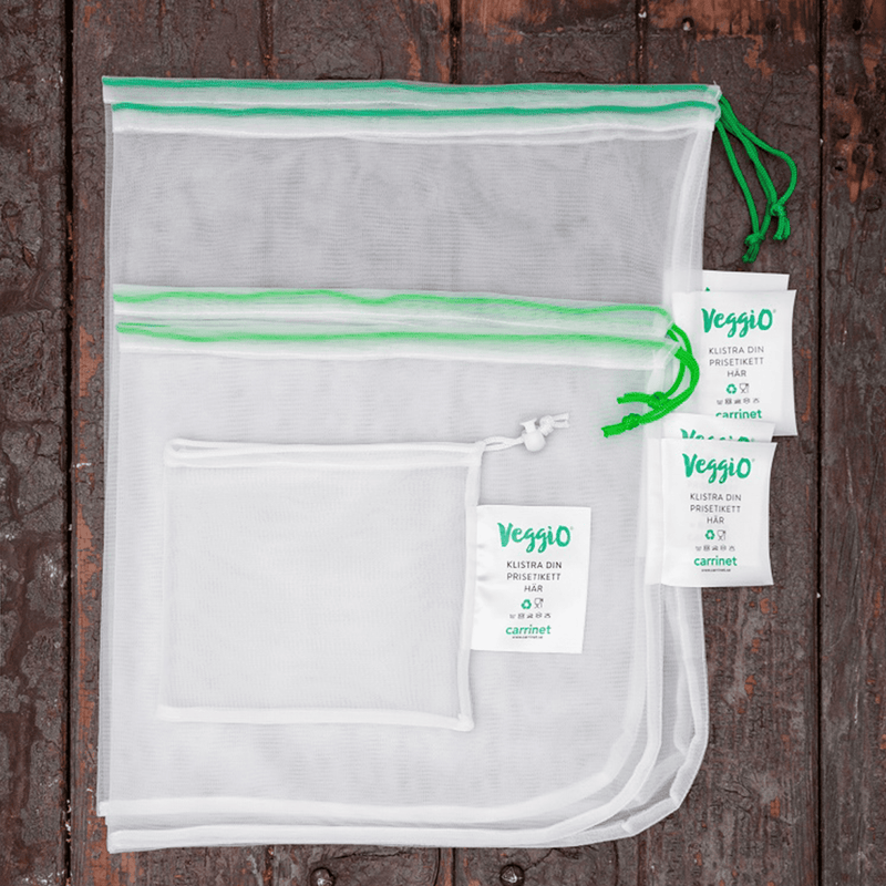 5 x Bolsas Reutilizables para Fruta y Verdura Hechas de Plástico Reciclado - Amoreco