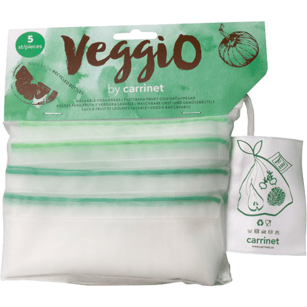 5 x Bolsas Reutilizables para Fruta y Verdura Hechas de Plástico Reciclado - Amoreco