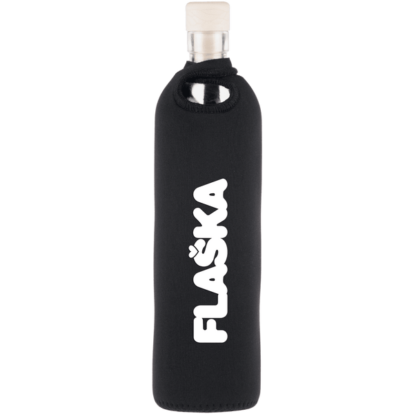 Botella de Vidrio con funda de Neopreno - AUTÉNTICA BLACK - Amoreco