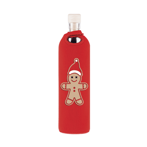 Botella de Vidrio con funda de Neopreno - NAVIDAD - 500 ml - Amoreco