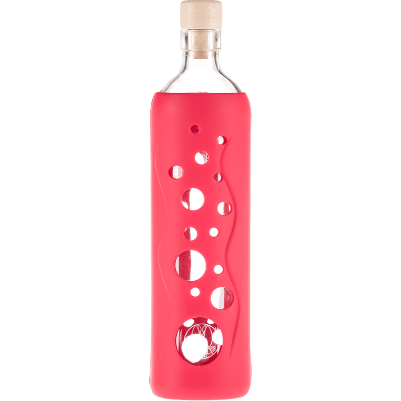 Botella de Vidrio con funda de Silicona - HIBISCUS - Amoreco