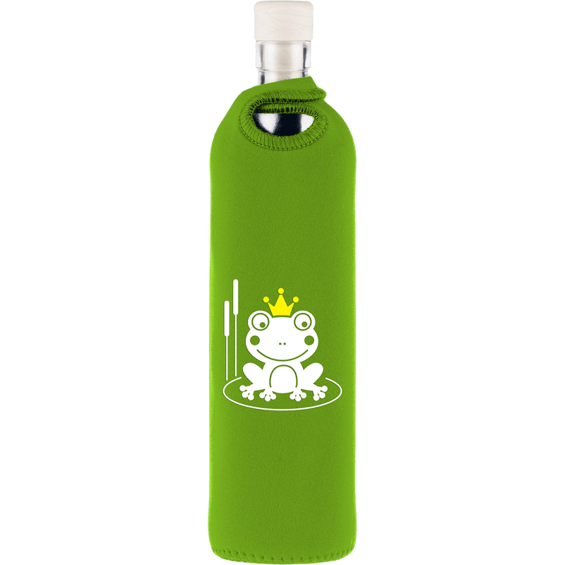 Botella de Vidrio para Niños con Funda de Neopreno - RANITA - Amoreco