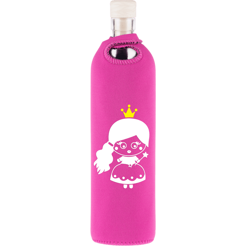 Botella de Vidrio para Niños con Funda de Neopreno - PRINCESA - Amoreco