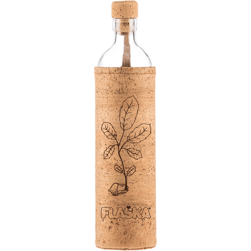 Botella de Vidrio con funda de Corcho - RENACER - Amoreco
