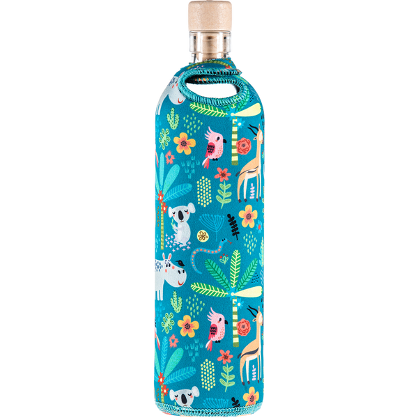 Botella de Vidrio con funda de Neopreno - MUNDO ANIMAL - Amoreco