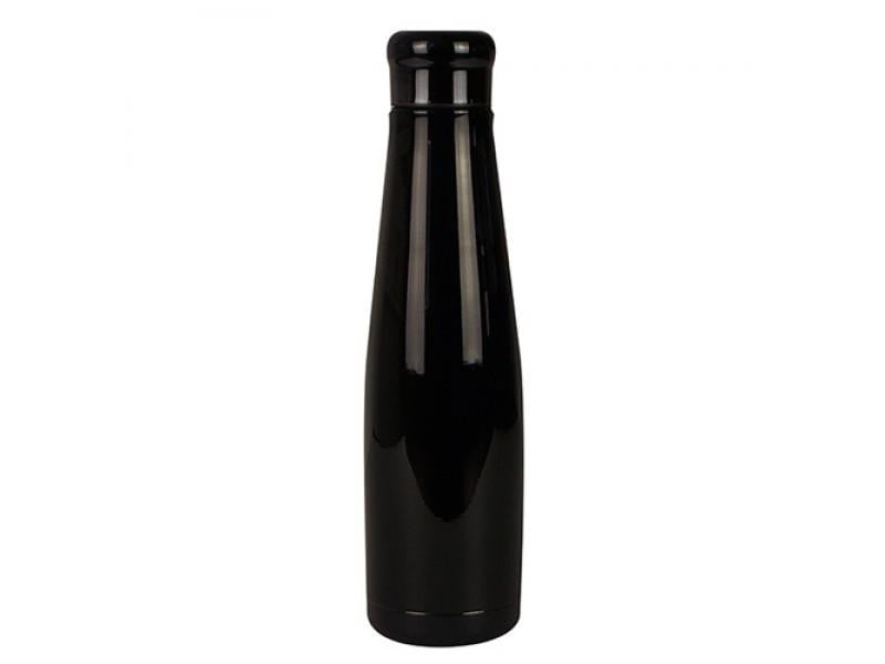 Botella Termo de Acero Inoxidable - NEGRO CROMADO - 550ml - Amoreco