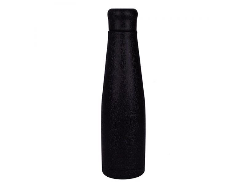 Botella Termo de Acero Inoxidable - Efecto Escarcha NEGRO - 550ml - Amoreco