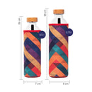 tamaños de botella de agua de cristal flaska con funda de neopreno diseño formas geometricas