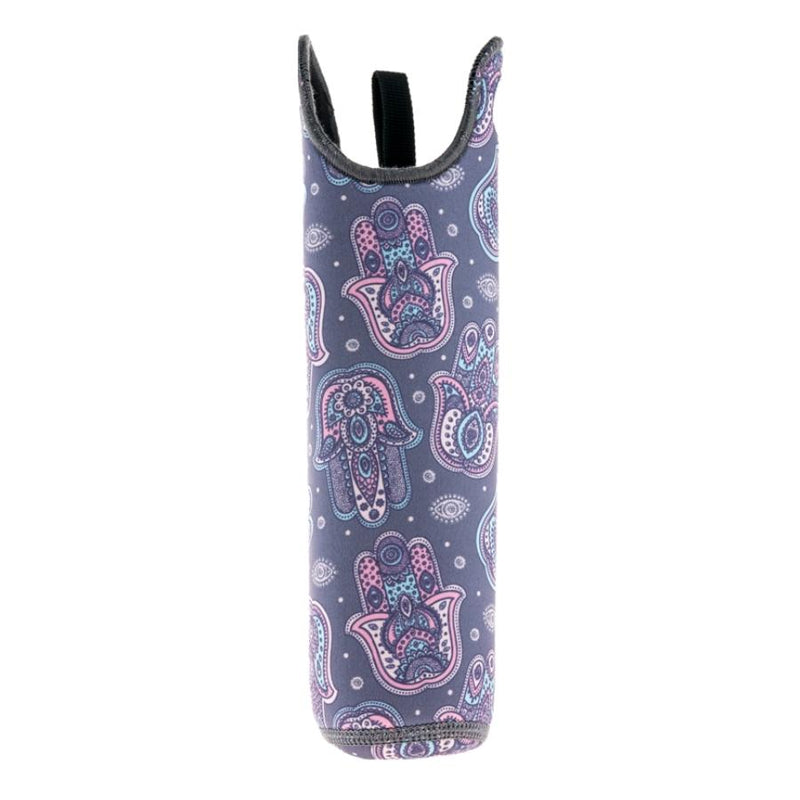 funda de neopreno con diseño mano de fatima para botella flaska