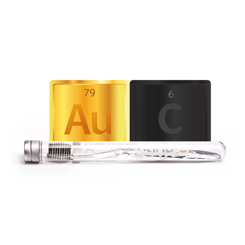 Cepillo de Dientes Antibacterias con Filamentos de ORO y Carbón Activo - Amoreco