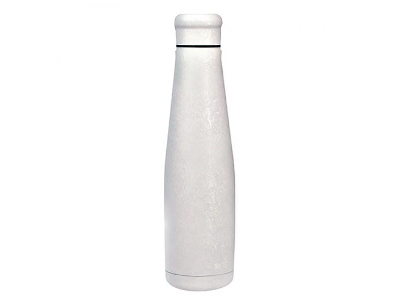 Botella Termo de Acero Inoxidable - Efecto Escarcha BLANCO - 550ml - Amoreco